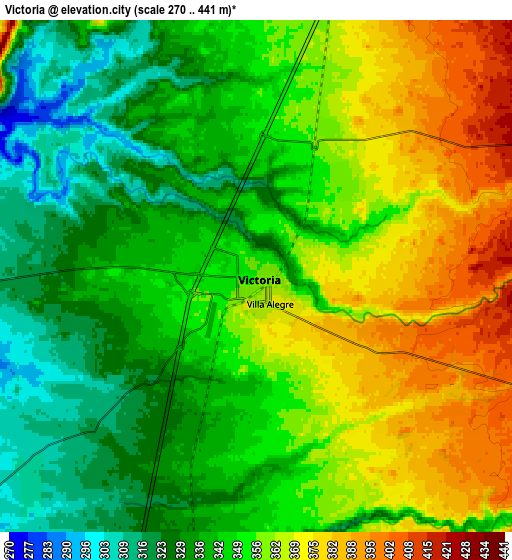 Zoom OUT 2x Victoria, Chile elevation map
