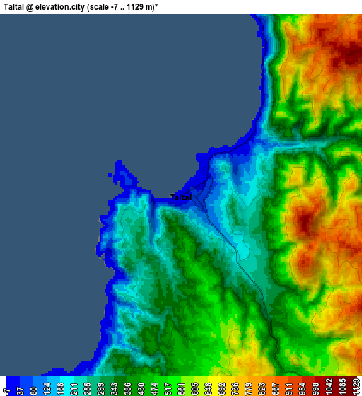 Zoom OUT 2x Taltal, Chile elevation map