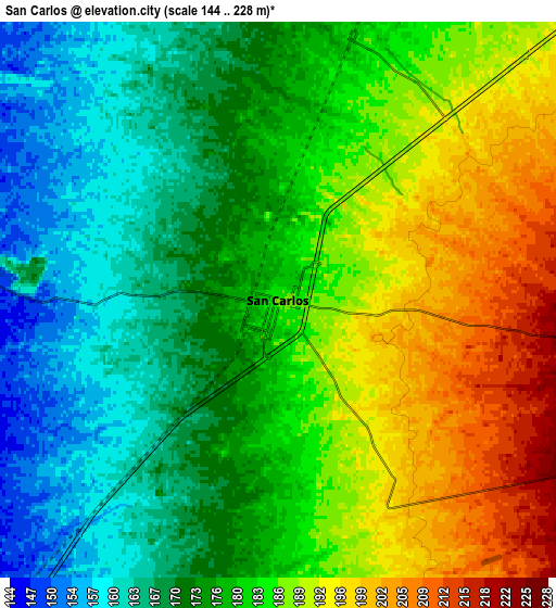Zoom OUT 2x San Carlos, Chile elevation map