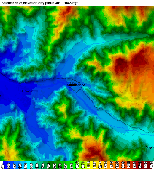 Zoom OUT 2x Salamanca, Chile elevation map