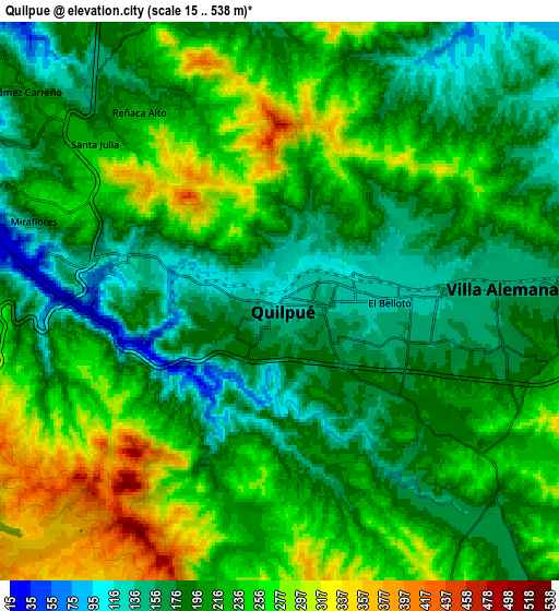 Zoom OUT 2x Quilpué, Chile elevation map