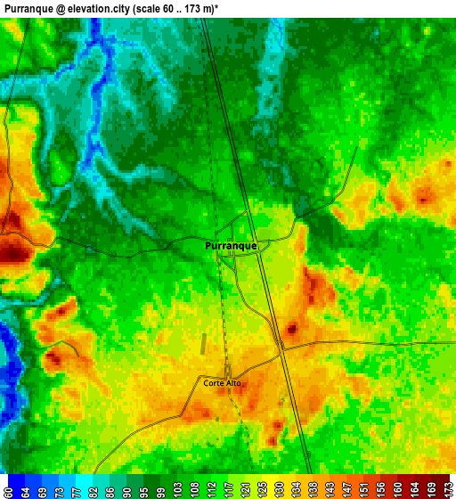 Zoom OUT 2x Purranque, Chile elevation map