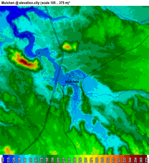 Zoom OUT 2x Mulchén, Chile elevation map