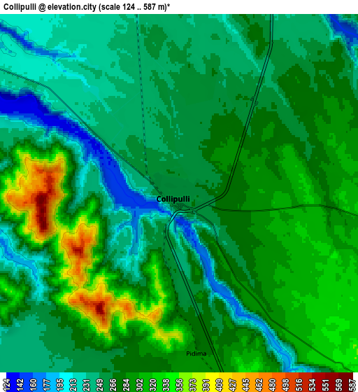 Zoom OUT 2x Collipulli, Chile elevation map