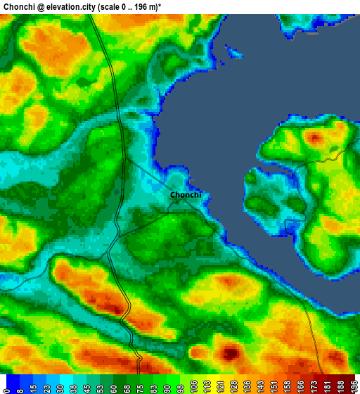 Zoom OUT 2x Chonchi, Chile elevation map