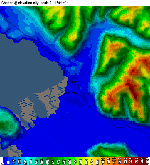 Zoom OUT 2x Chaitén, Chile elevation map