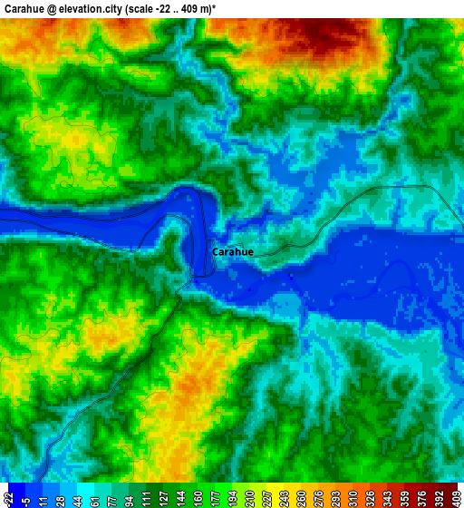 Zoom OUT 2x Carahue, Chile elevation map