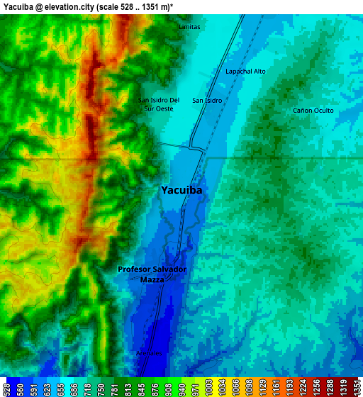 Zoom OUT 2x Yacuiba, Bolivia elevation map