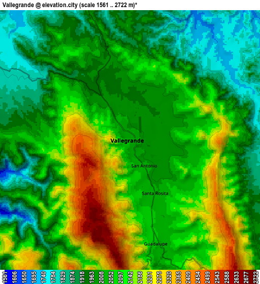 Zoom OUT 2x Vallegrande, Bolivia elevation map