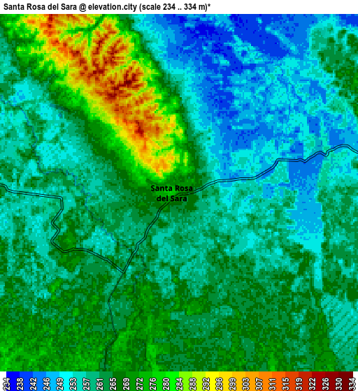 Zoom OUT 2x Santa Rosa del Sara, Bolivia elevation map