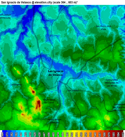 Zoom OUT 2x San Ignacio de Velasco, Bolivia elevation map