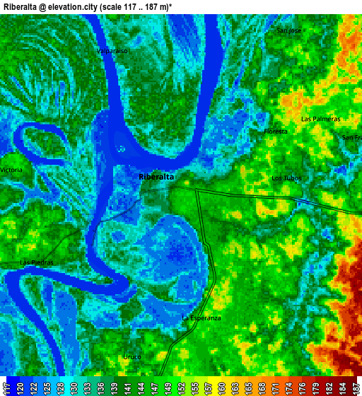 Zoom OUT 2x Riberalta, Bolivia elevation map