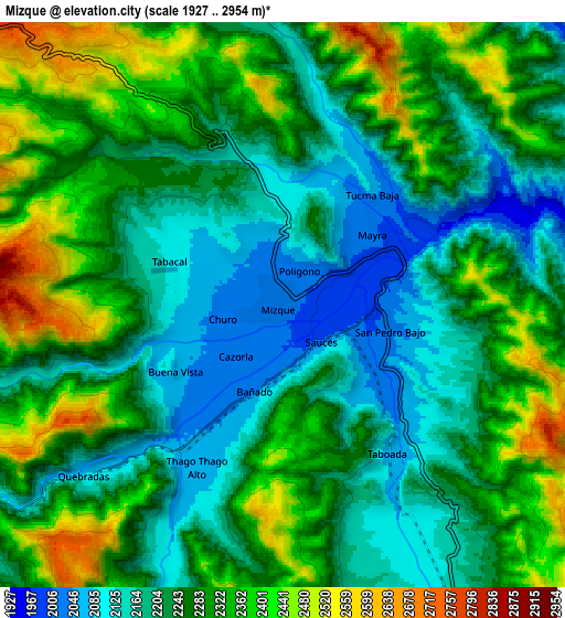 Zoom OUT 2x Mizque, Bolivia elevation map