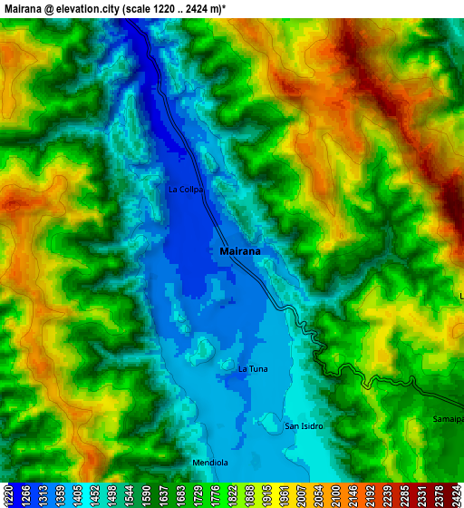 Zoom OUT 2x Mairana, Bolivia elevation map