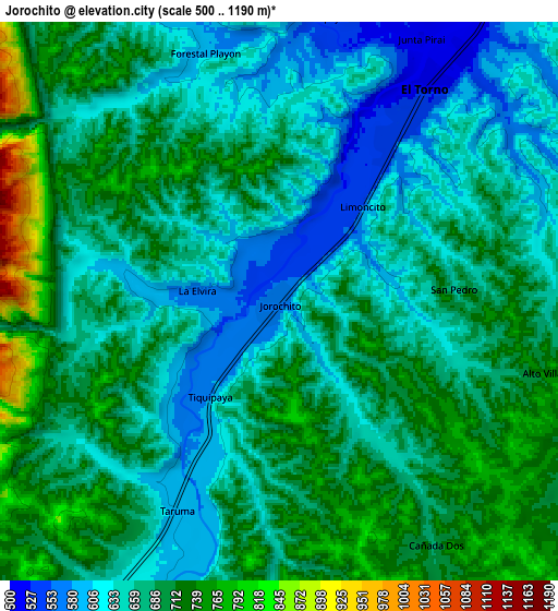 Zoom OUT 2x Jorochito, Bolivia elevation map