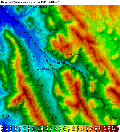 Zoom OUT 2x Huanuni, Bolivia elevation map