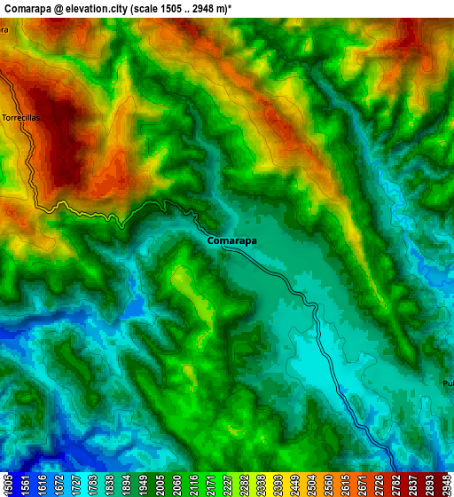Zoom OUT 2x Comarapa, Bolivia elevation map