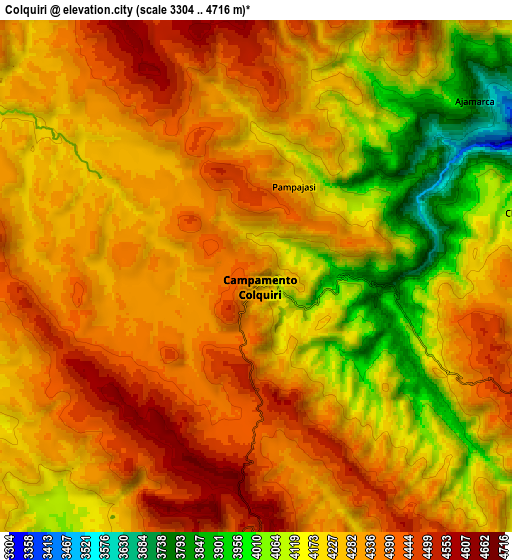 Zoom OUT 2x Colquiri, Bolivia elevation map