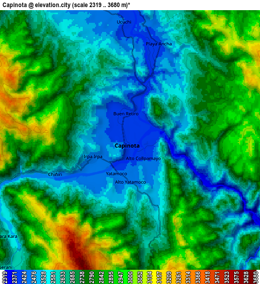 Zoom OUT 2x Capinota, Bolivia elevation map