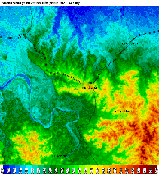 Zoom OUT 2x Buena Vista, Bolivia elevation map