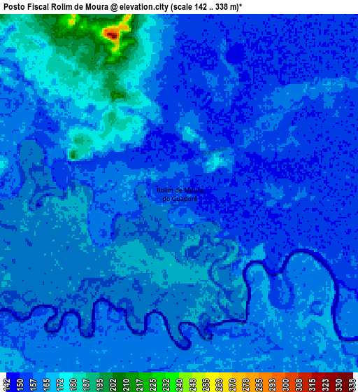 Zoom OUT 2x Pôsto Fiscal Rolim de Moura, Brazil elevation map