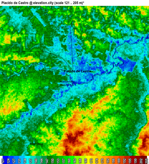 Zoom OUT 2x Plácido de Castro, Brazil elevation map