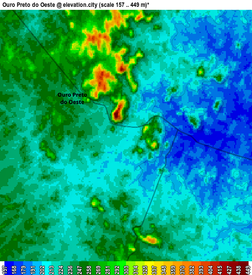 Zoom OUT 2x Ouro Preto do Oeste, Brazil elevation map