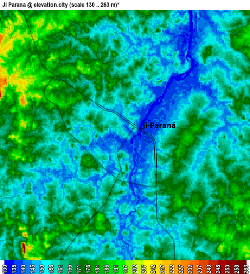 Zoom OUT 2x Ji Paraná, Brazil elevation map