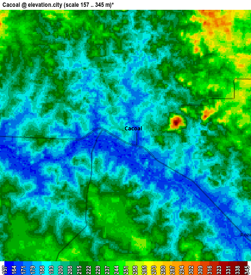 Zoom OUT 2x Cacoal, Brazil elevation map