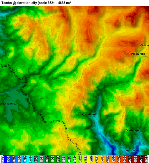 Zoom OUT 2x Tambo, Peru elevation map