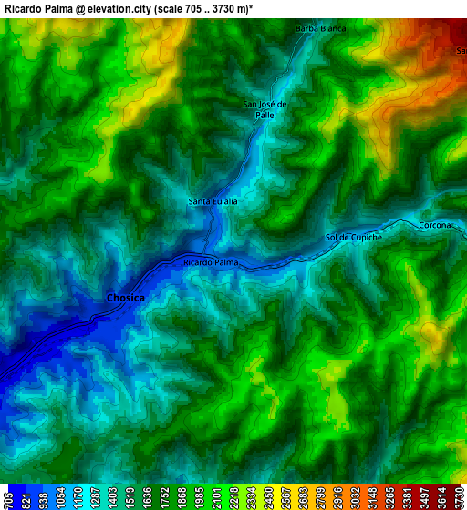 Zoom OUT 2x Ricardo Palma, Peru elevation map