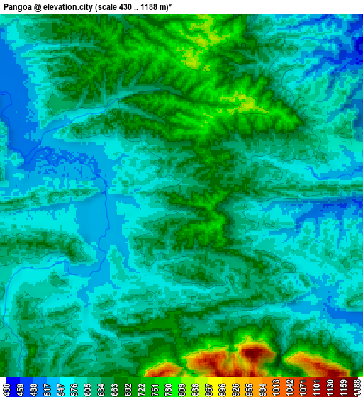 Zoom OUT 2x Pangoa, Peru elevation map