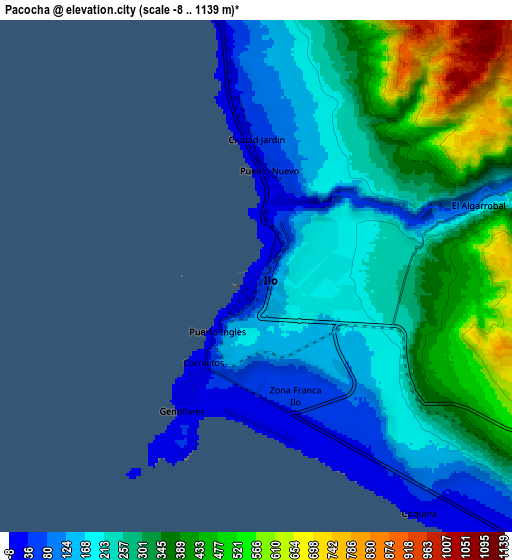 Zoom OUT 2x Pacocha, Peru elevation map