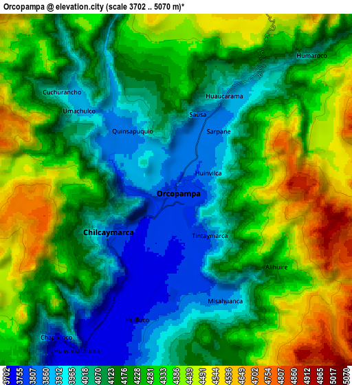 Zoom OUT 2x Orcopampa, Peru elevation map