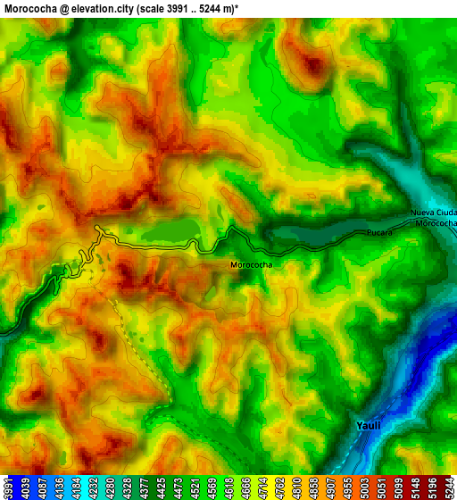 Zoom OUT 2x Morococha, Peru elevation map