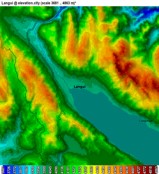 Zoom OUT 2x Langui, Peru elevation map