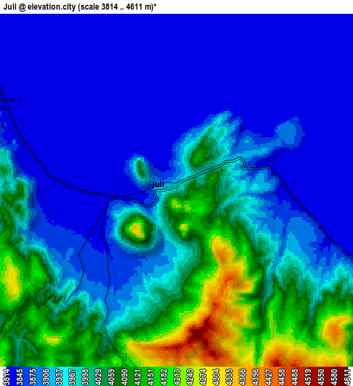 Zoom OUT 2x Juli, Peru elevation map