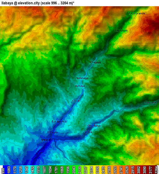 Zoom OUT 2x Ilabaya, Peru elevation map
