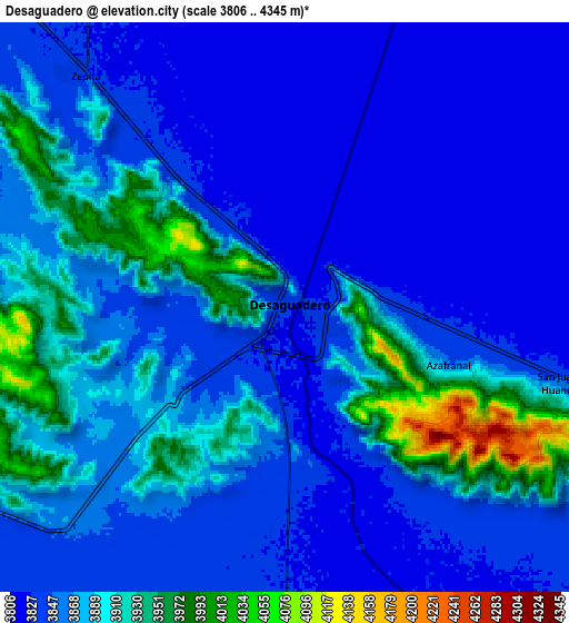 Zoom OUT 2x Desaguadero, Peru elevation map