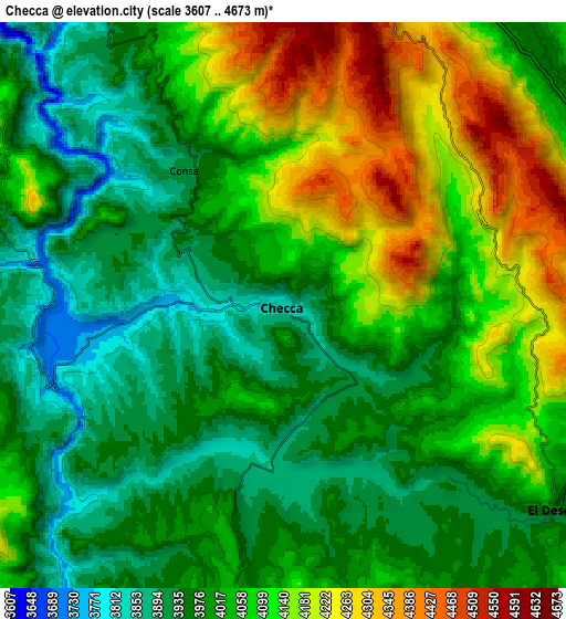 Zoom OUT 2x Checca, Peru elevation map