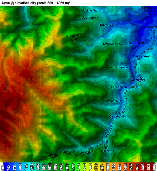 Zoom OUT 2x Ayna, Peru elevation map