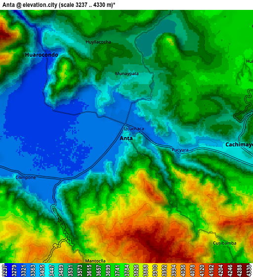 Zoom OUT 2x Anta, Peru elevation map
