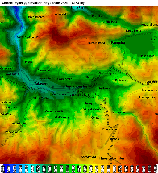 Zoom OUT 2x Andahuaylas, Peru elevation map