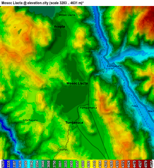 Zoom OUT 2x Mosoc Llacta, Peru elevation map