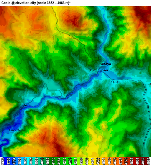 Zoom OUT 2x Ccolo, Peru elevation map
