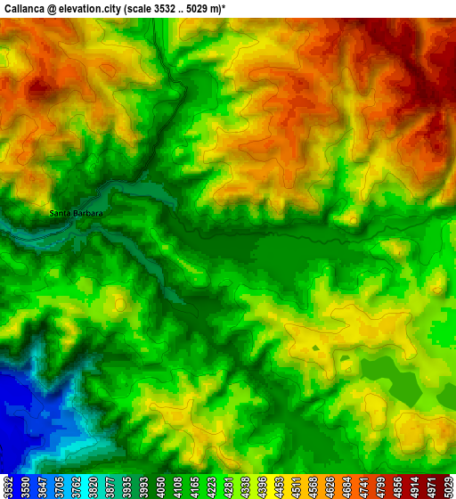 Zoom OUT 2x Callanca, Peru elevation map