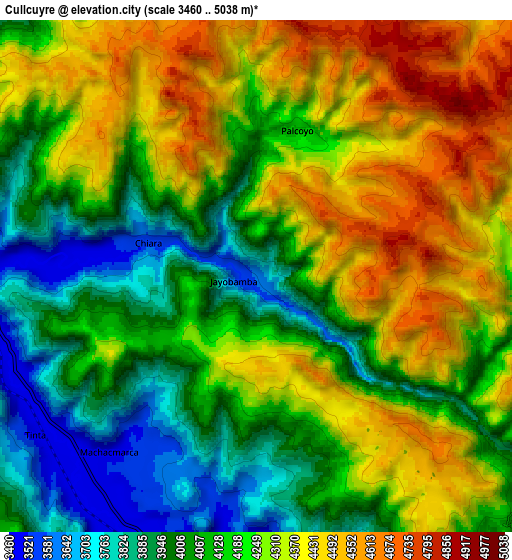 Zoom OUT 2x Cullcuyre, Peru elevation map