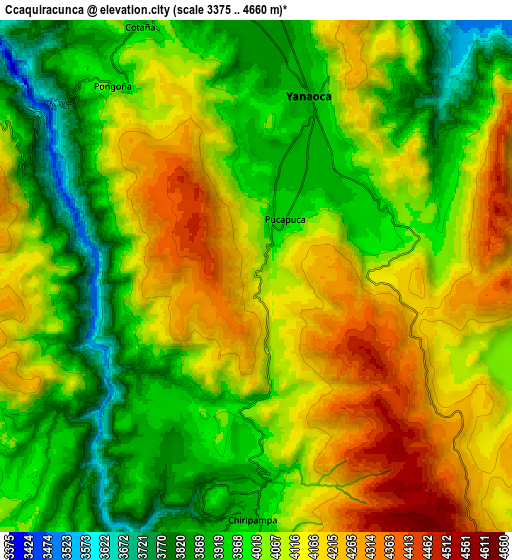 Zoom OUT 2x Ccaquiracunca, Peru elevation map