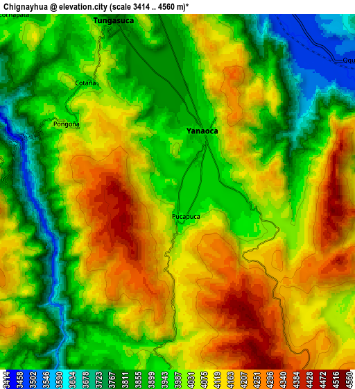Zoom OUT 2x Chignayhua, Peru elevation map