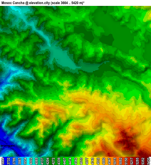 Zoom OUT 2x Mosoc Cancha, Peru elevation map